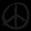 Spray-painted graffiti peace sign